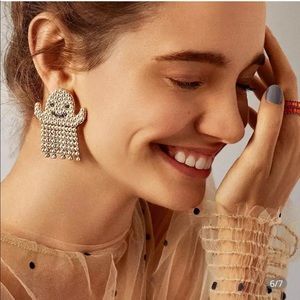 Pearl Ghost Halloween Earrings